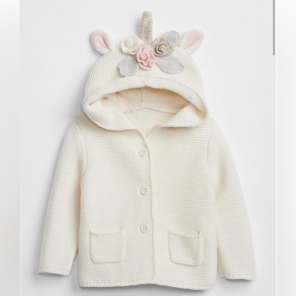 NWT Baby Gap Cream Unicorn Sweater Size 6-12 months